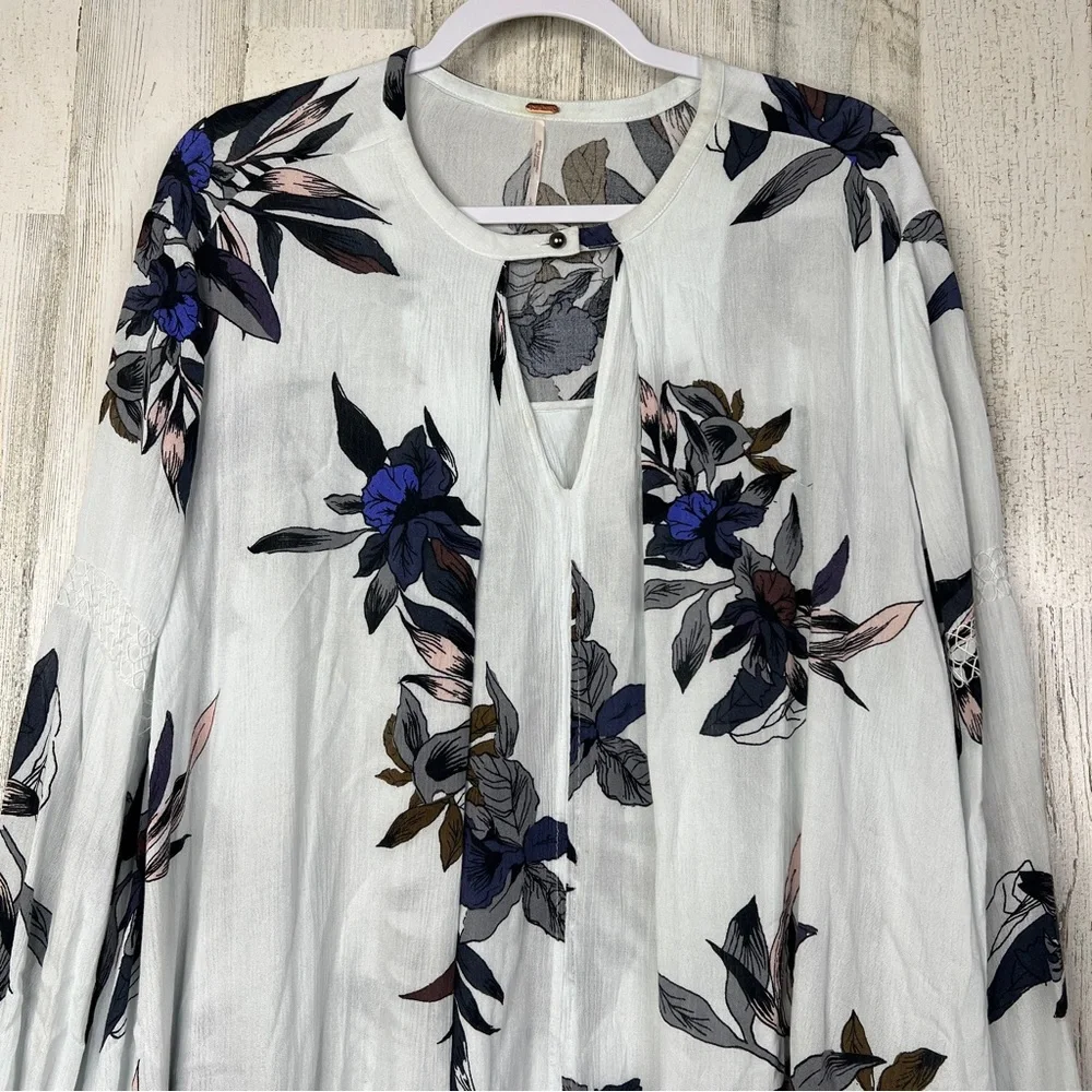 Free People Tunic Dress Womens Size Large Oversized Floral Print Blouse‎